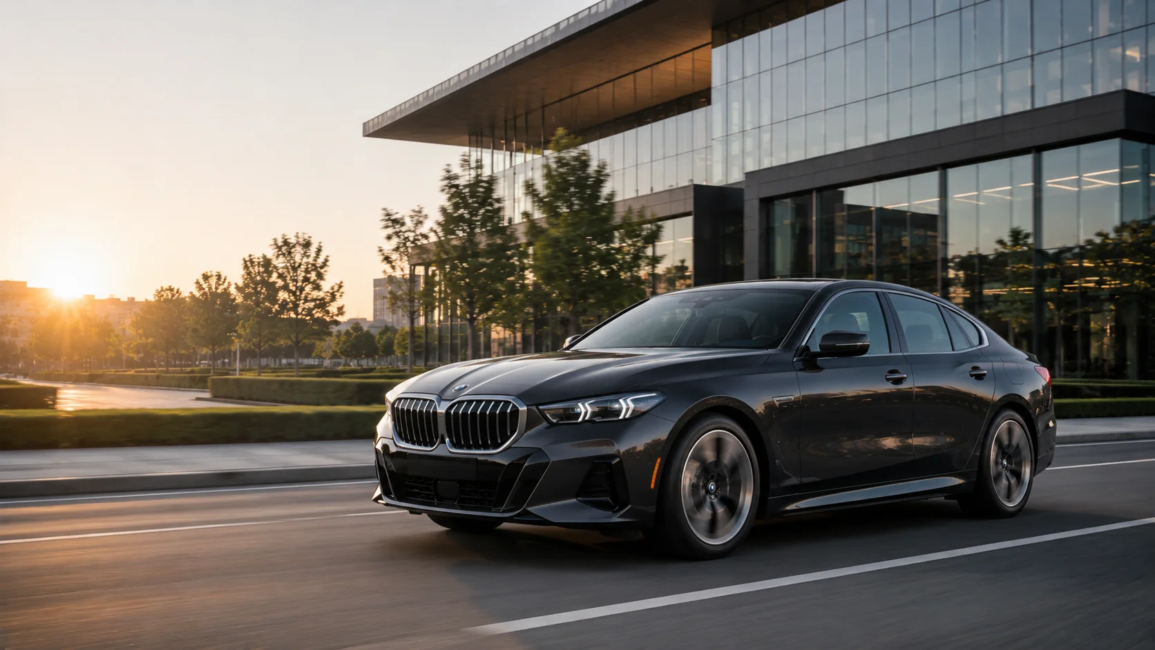 2027 BMW 5 Series Sedan front three-quarter view