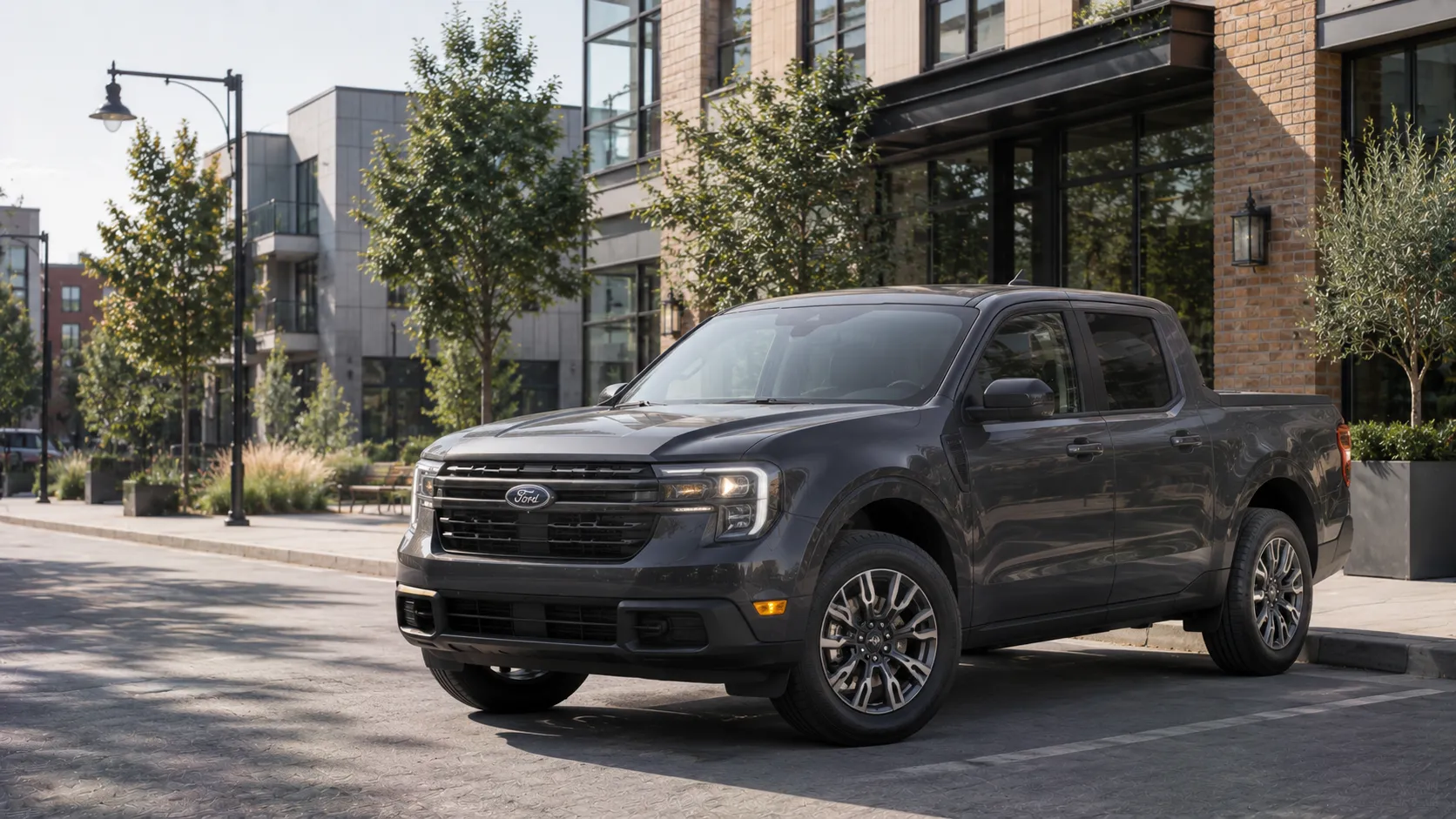 2026 Ford Maverick in Carbonized Gray front three-quarter view