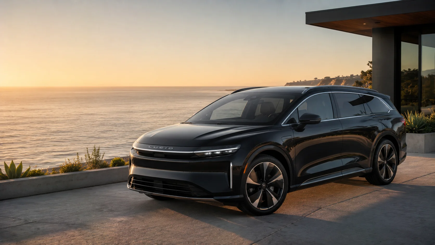 2026 Lucid Gravity Grand Touring front three-quarter view