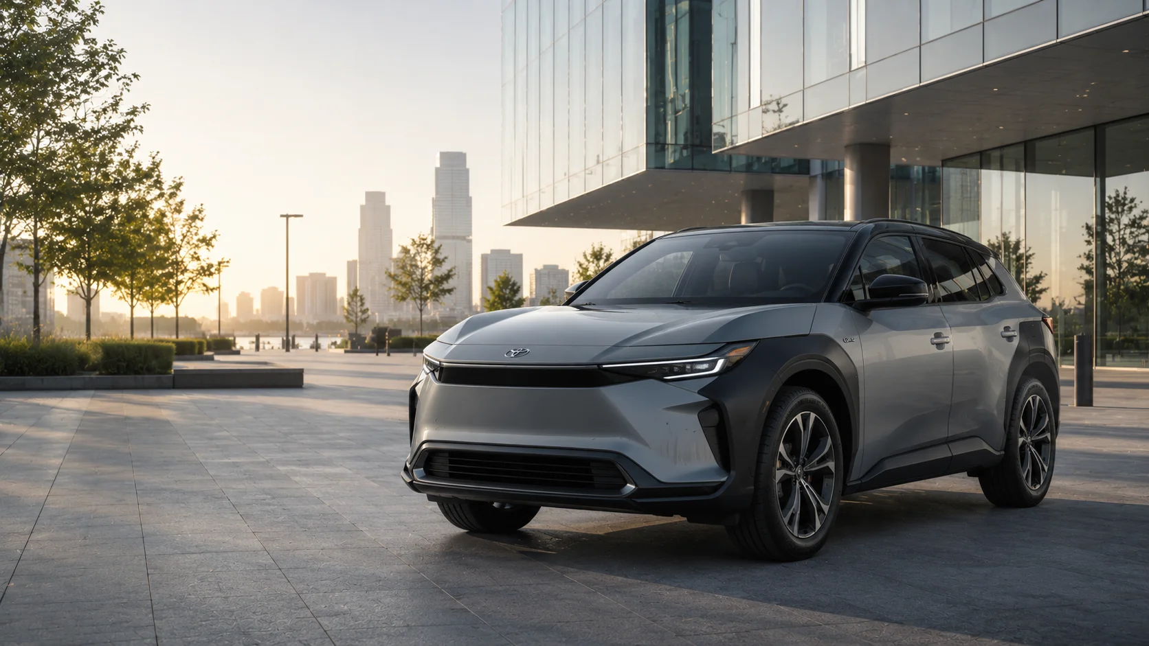2026 Toyota bZ electric SUV in three-quarter front view