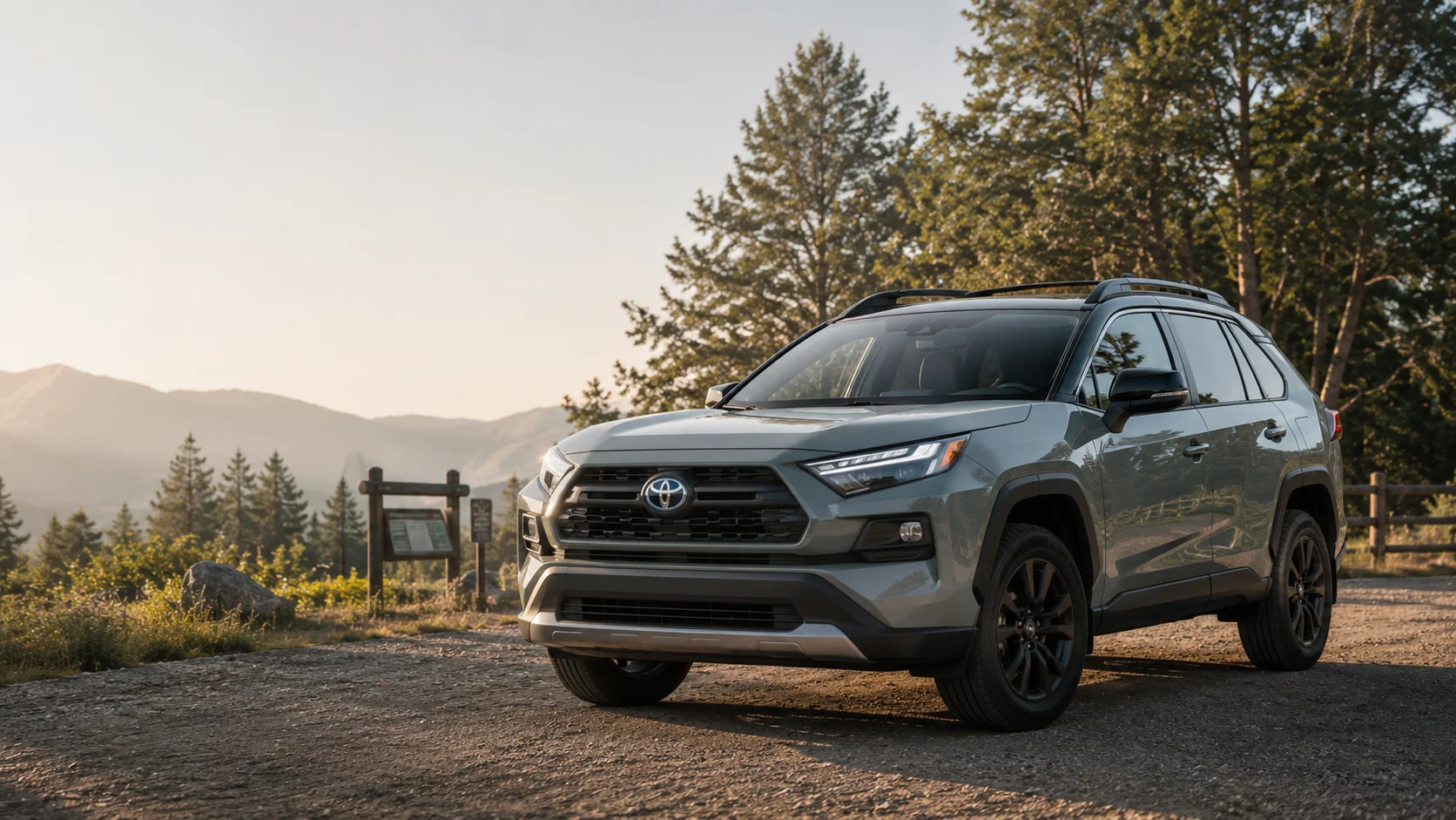 2026 Toyota RAV4 hybrid SUV in silver front three-quarter view